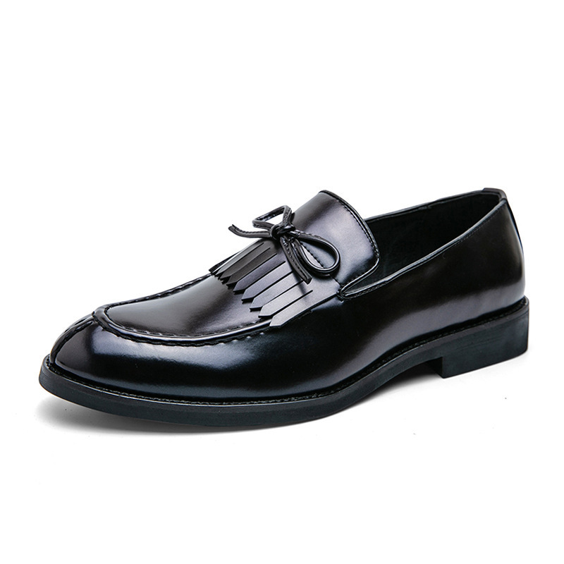 Europa y América de moda zapatos de vestir de tamaño grande transfronterizos personales para hombres zapatos de negocios zapatos de cuero de color sólido británicos zapatos Lefour para hombres image 7