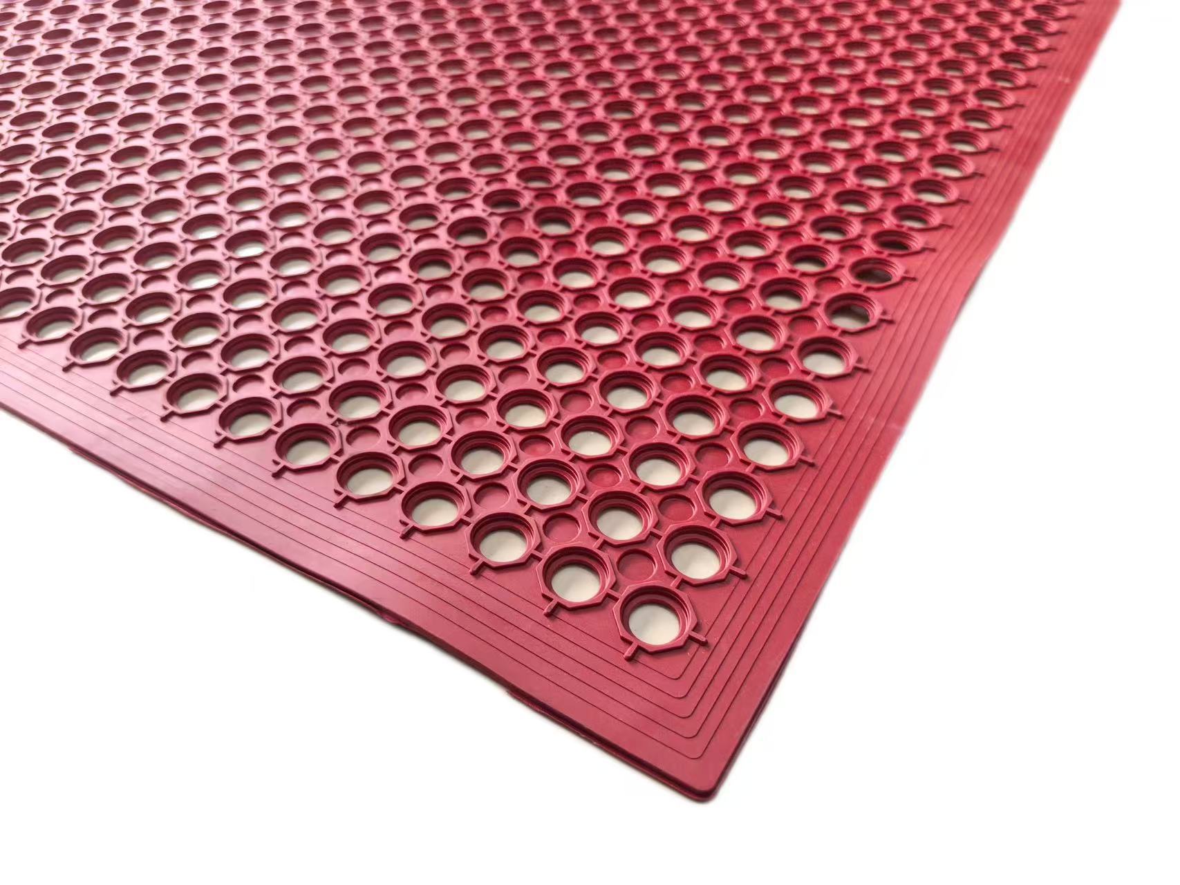 Kitchen oil-resistant and non-slip perforated drainage mat, workshop drainage perforated mat, rubber perforated mat for farms and ski resorts