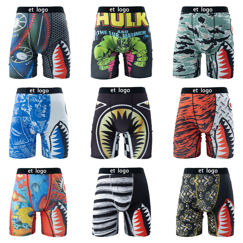[Ethika's Same Style Full Price] Shorts and Underwear Men's Breathable Boxer Briefs Printed Sports Boxer Briefs