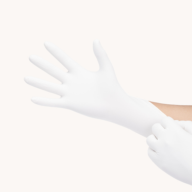 白色丁腈乳胶工业电子护理美容加厚一次性手套橡胶食品烘焙检查劳