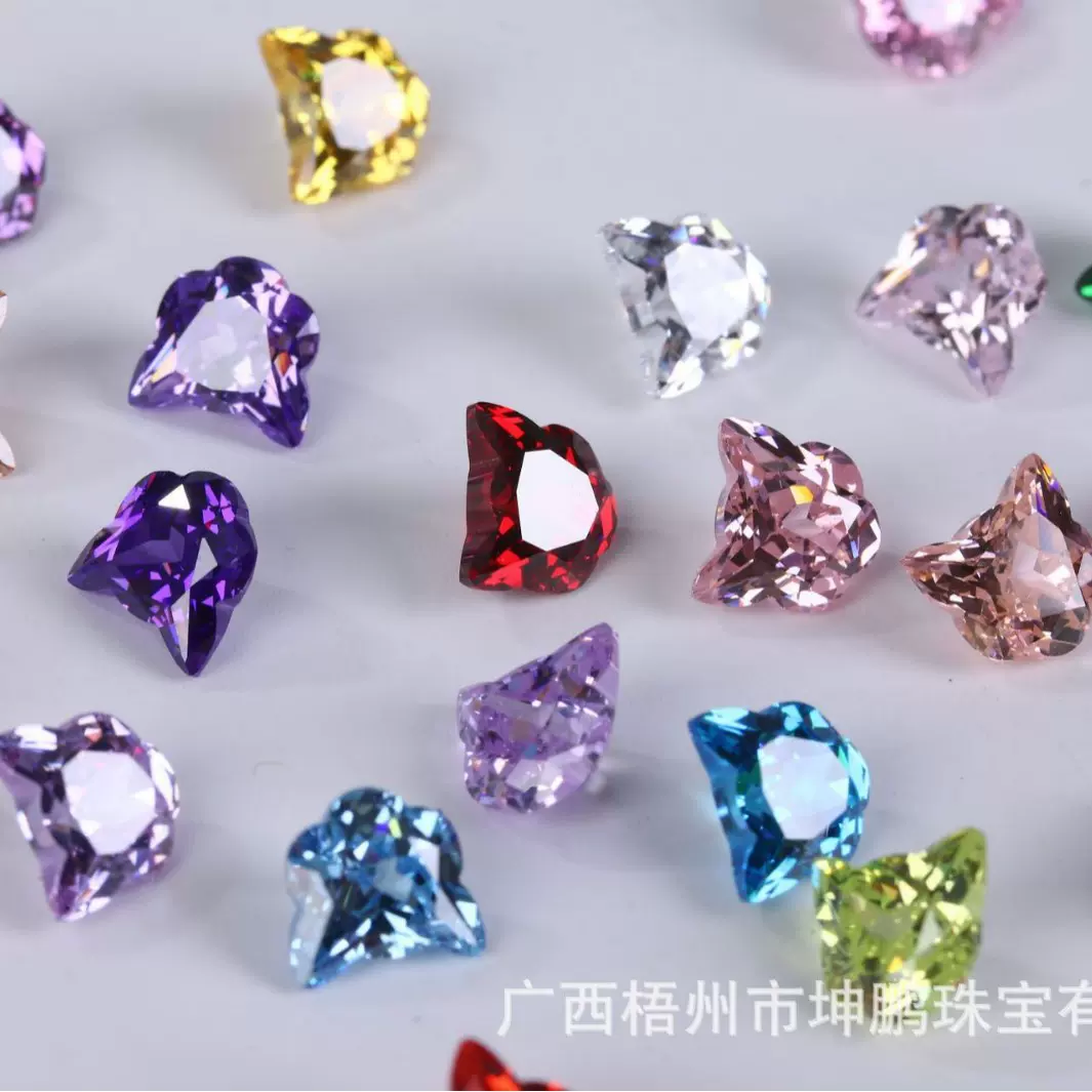 坤鹏珠宝猫头7*7mm裸石 猫头戒面切割立方氧化锆工厂宝石批发
