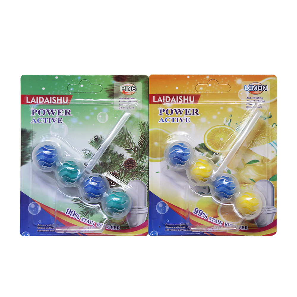 Toilet ball deodorizing and cleaning agent, hanging type toilet cleaner, deodorizing blue bubble lemon scent ball, toilet cleaning ball