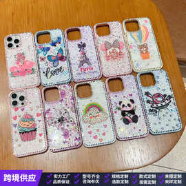 KT水钻适用iPhone16promax手机壳苹果15全包14卡通13爱心12满钻13