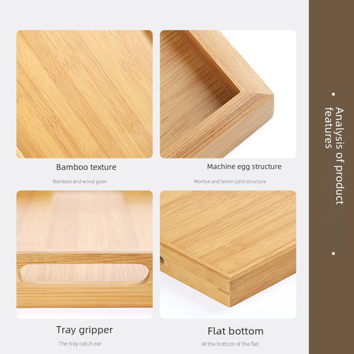Wholesale bamboo tea tray tea server handle tea coaster simple hotel supplies tray Japanese glass tea set tea table tea sea