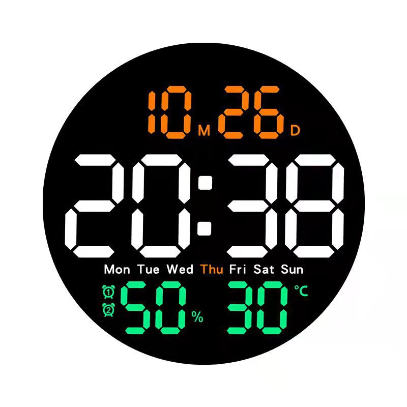 Reloj de pared de sala de estar simple reloj electrónico multifuncional con temperatura y humedad reloj silencioso 5501