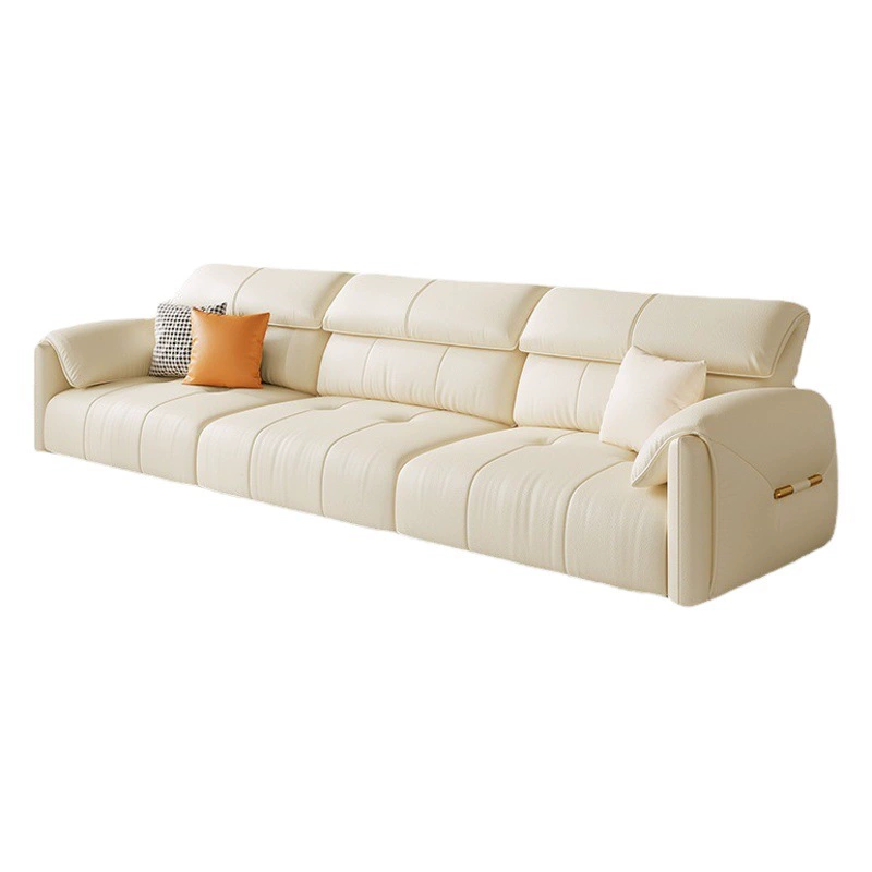Tongyu Special Light Роскошный кожаный диван для гостиной Небольшая квартира Слон Уши Французский крем Кожаный диван
