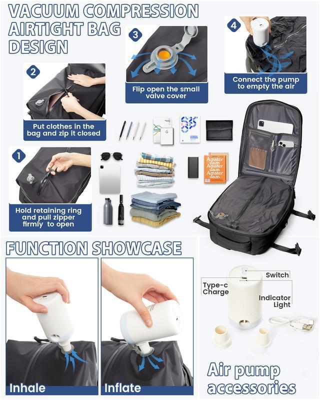 款Women's vacuum travel backpack Men's carry on backpack|undefined