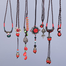 景德镇陶瓷民族风毛衣链长款女复古风项链百搭挂饰项饰吊坠饰品