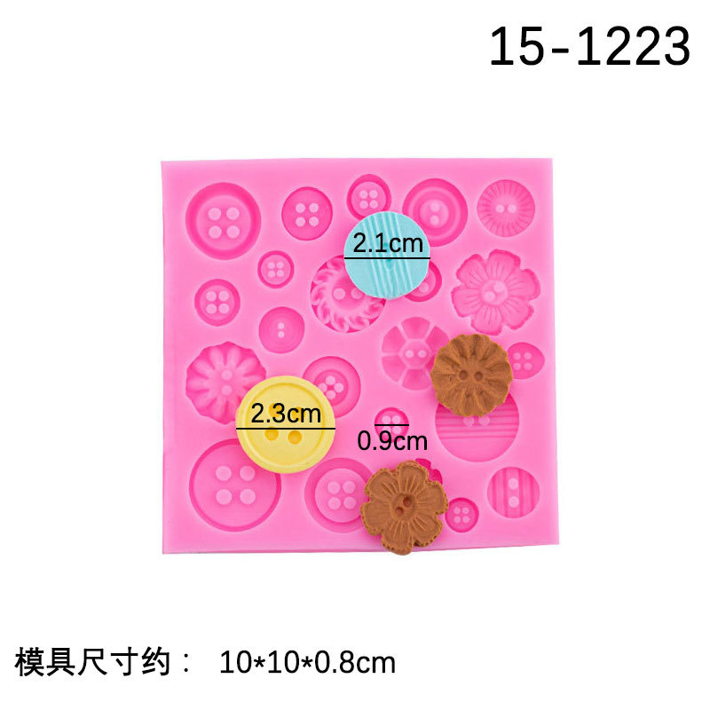 Gran y pequeño botón silicona molde epoxi colgante decoración herramienta DIY hornear fondant chocolate ritmo seco