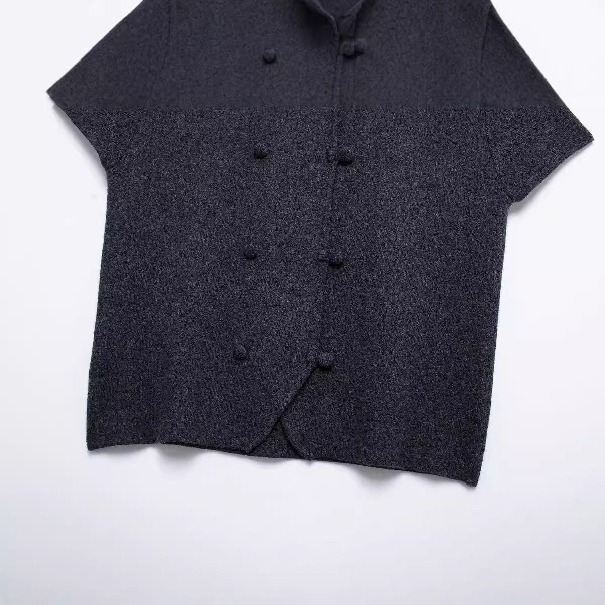 Women's clothing 2024 autumn and winter new short sleeved simple top jacket knitted sweater_voghion.com