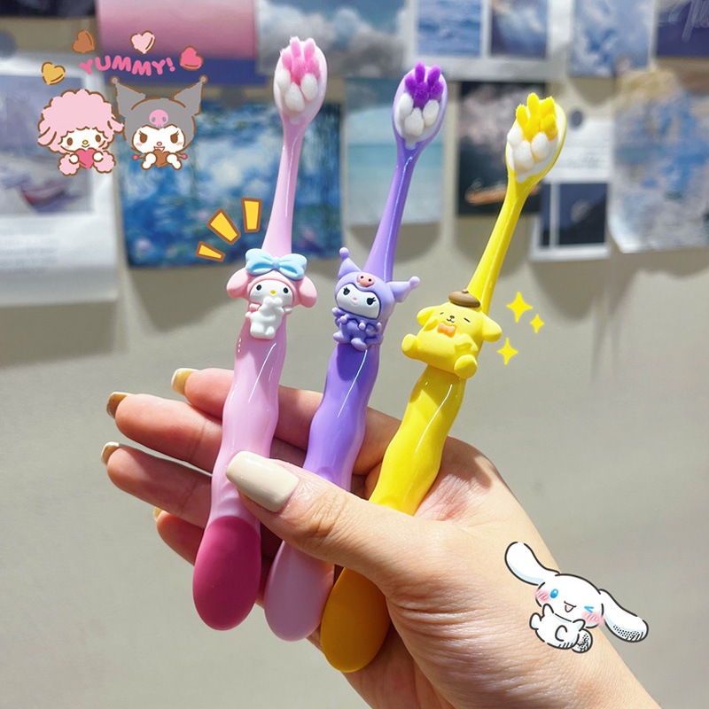Children's Toothbrush 6 to 12 Years Old, Tooth Replacement Period 3 to 6 Years Old, Soft-Bristled Baby Small Head, 10 Years Old and Above, Sanrio