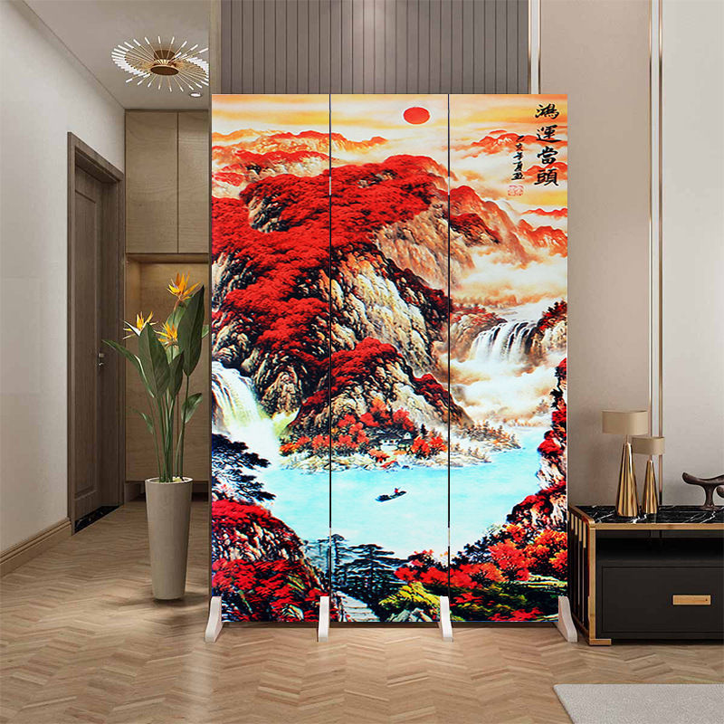Fábrica directa de entrada doméstica china en la puerta frente a la partición de la sala de estar de la oficina del dormitorio cubierta plegable móvil