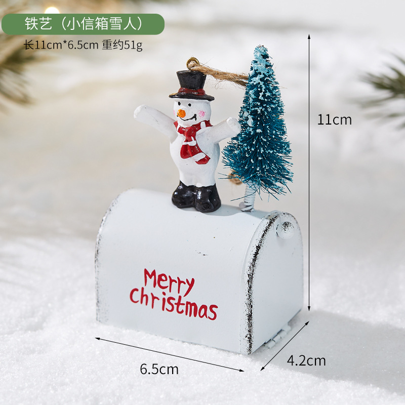 2025 新しいクリスマス鉄装飾キャビンメールボックス屋内と屋外の装飾バーショッピングモールの窓の小道具の装飾|undefined