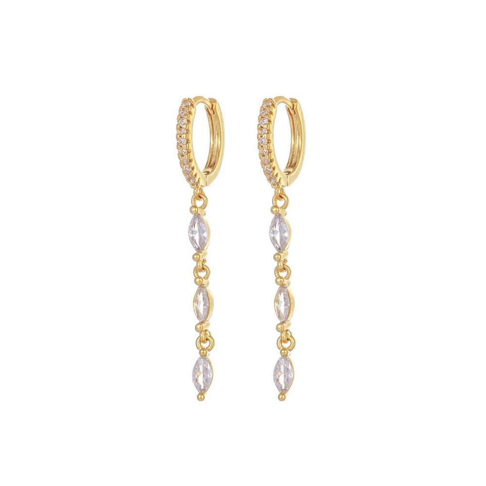 8g Weight 925 Sterling Silver Ear Needle Material Zircon Inlay Material Charm Sleeper Hoop Earrings, Drop Earrings Classification 1 Pair Quantity Daily, Street Occasion Copper Material Geometric, Water Droplets Pattern All Seasons Season Women's Gender Plating Design Elegant, Vintage Style Style 1 Pair Elegant Vintage Style Geometric Water Droplets Plating Copper Zircon Drop Earrings 8