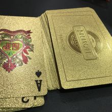金色金箔扑克牌 土金 防水PET塑料 现货环保 外贸 折光 压纹