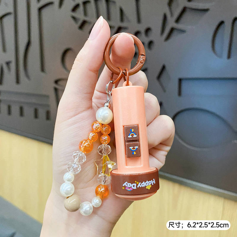卡通强光迷你手电筒车钥匙扣女生走夜路防身照明儿童实用书包挂饰|undefined