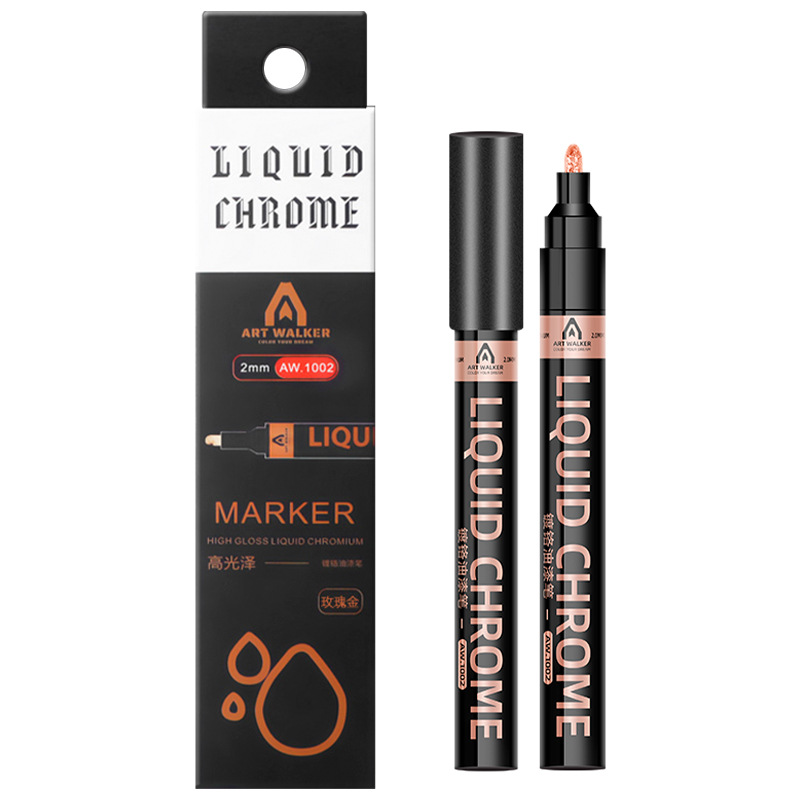 Cromado marcador modelo DIY colorante metal pintura pluma impermeable espejo metal pluma resalte metal nail art pen