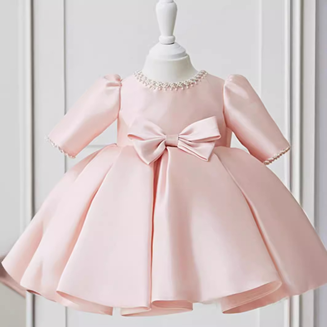One Year Old Dress One Hundred Days Baby Daughter Little Flower Girl Wedding Girl's Birthday Puffy Stylish Children's Princess Dress Spring