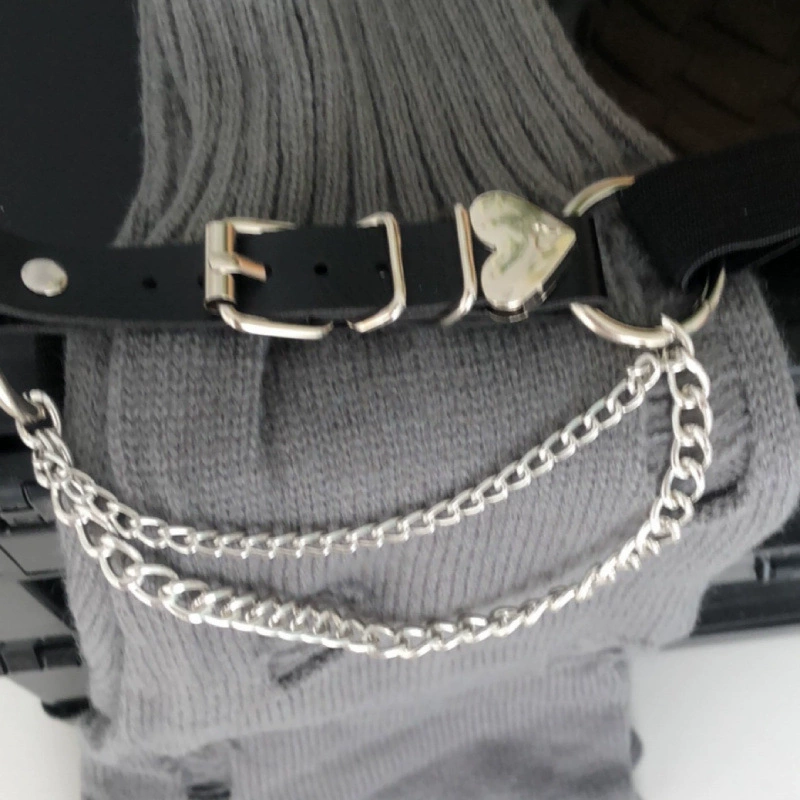 Chain, knitted gaiters, set, megaphone, 2 carat, mid-length