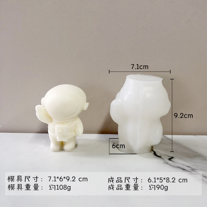 Jiahuimei Luna astronauta cubo de hielo molde DIY dibujos animados mini astronauta aromaterapia vela silicona abrasivo herramienta