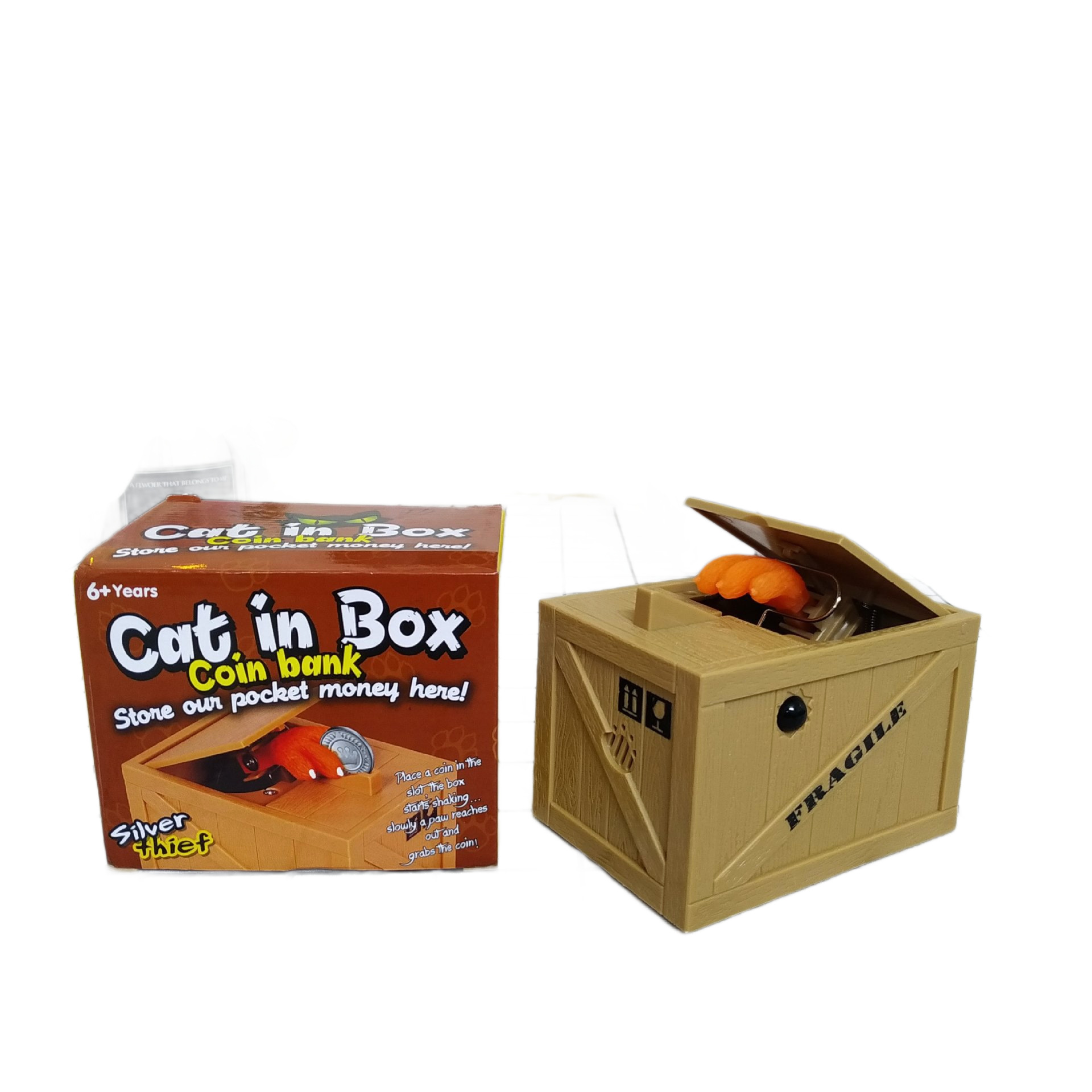 Creativo y extraño para robar dinero garra de gato para niños Walmart regalo infantil dibujos animados adornos para el hogar lata de ahorro