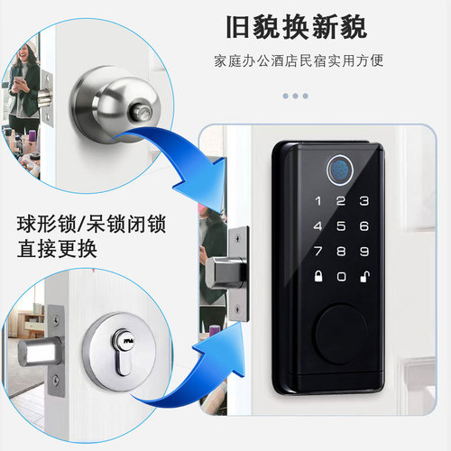 Cross-border deadbolt fingerprint lock, dead lock wooden door fingerprint card electronic password smart lock, graffiti all closed lock