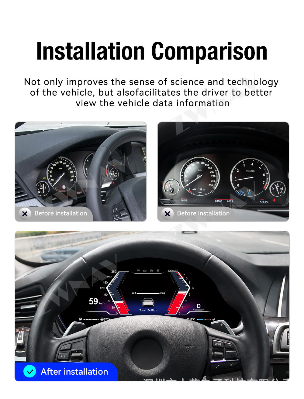 Suitable for 2009-2017 BMW 5 Series 5GT F07 F10 F11, upgrade to a full LCD instrument cluster