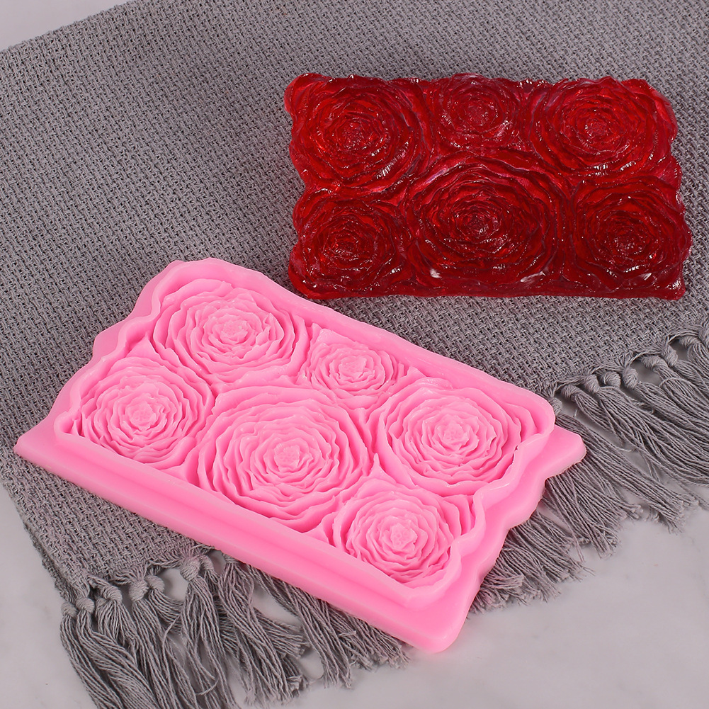玫瑰花液体硅胶模皂 翻糖蛋糕模具 DIY巧克力硅胶模