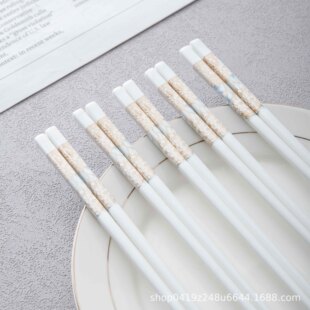 Ceramic Chopsticks Household New Antibacterial Mildew-proof High-grade High-grade High-temperature Resistant Food Grade Bone China Chopsticks suit Gift Box Gift