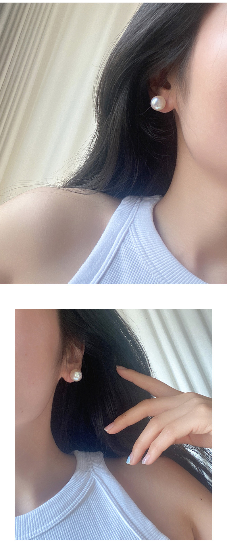 Simple Style Geometric Pearl Polishing Ear Studs 1 Pair