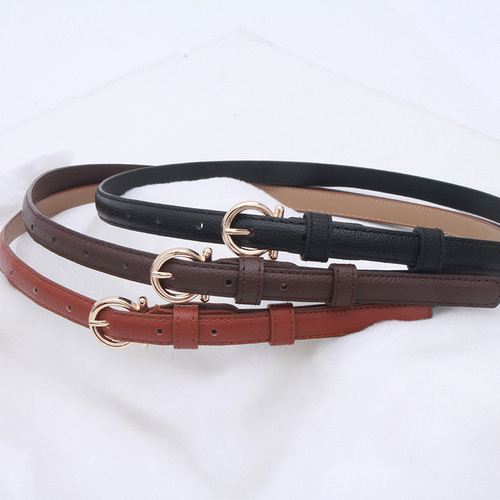 Retro belt girls texture soft leather small belt jeans belt student ladies Korean trendy shirt waist