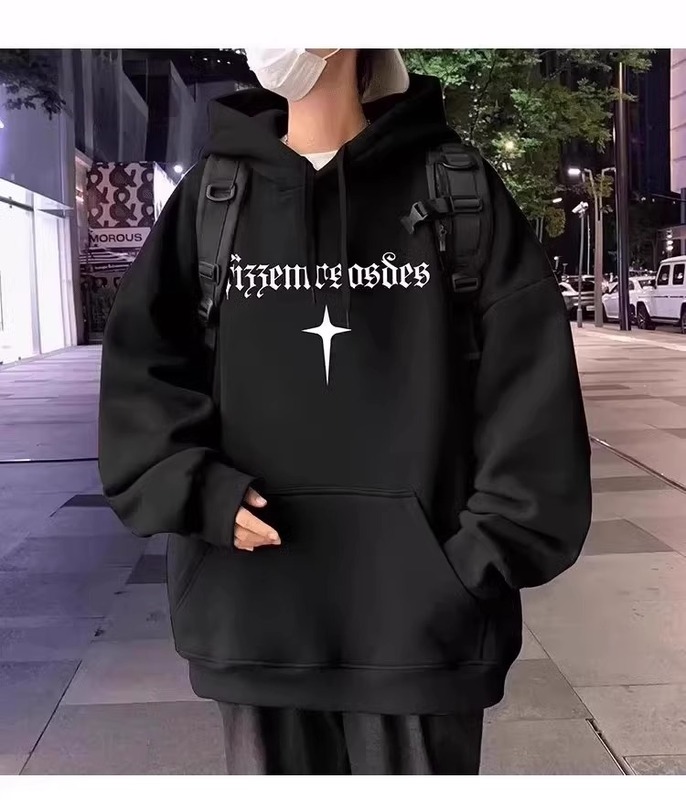 酒红色连帽卫衣新年套装秋冬痞帅港风男装学生潮流一套搭配牛仔裤|undefined