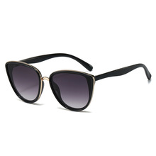 复古经典猫眼太阳镜  百搭简约女士套圈金属百搭墨镜sunglass