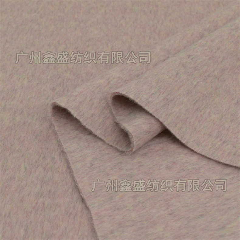 深冬加厚双面呢仿阿尔巴卡长毛混彩撞色彩虹呢大衣呢面料W8338E18