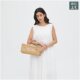 Xuxing Craft Straw Bag Ins Summer Long Square Yellow Straw Bag Basket Beach Bag Women's Handbag Fashion Holiday Bag