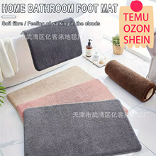 跨境temu珊瑚绒地垫吸水耐脏易打理卫生间防滑垫平板脚垫厂家批发