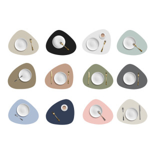 北歐風雙面PU餐墊 創意防水防油寵物墊 純色不規則形PU杯墊