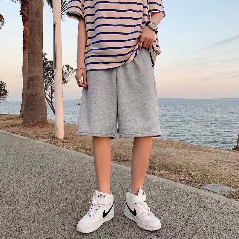 Summer Sports Shorts for Men, Casual Versatile Korean Style Trendy 5-Point Pants, Ins Hong Kong Style Loose Bf Outerwear Five-Point Shorts