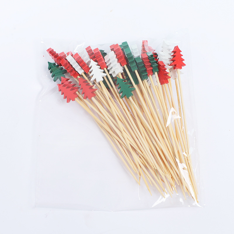 Frutas desechables lindas pequeñas flores frescas coloridas postre sushi hamburguesas de arte frutas bambú palo al por mayor