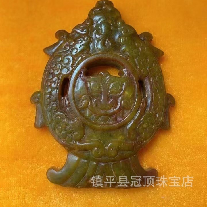 批发高古玉老玉岫玉高仿古董仿古玉器明清战汉岫玉做旧玉佩挂件|undefined