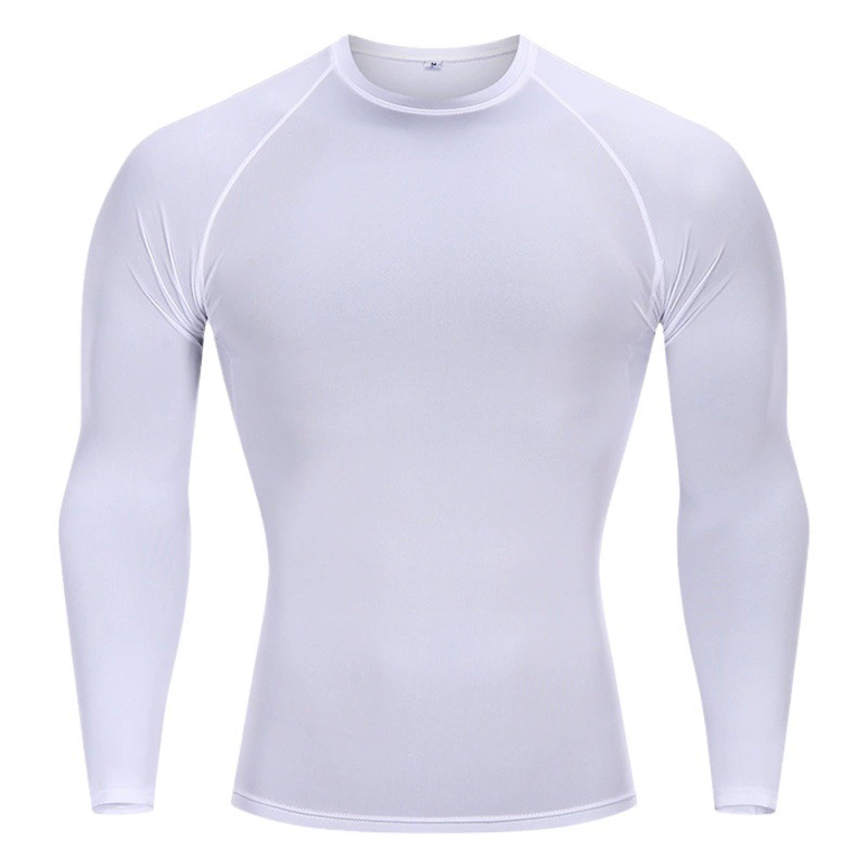 Обтягивка с длинными рукавами мужская спортивная одежда с круглым вырезом футболка дышащая быстрая сушка спортивная тренировка бег фитнес-одежда