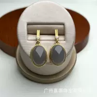 Jiayu Natural Hutian Jade Яичная лапша с инкрустацией S925 серебро позолоченный простой темперамент серьги производитель оптом