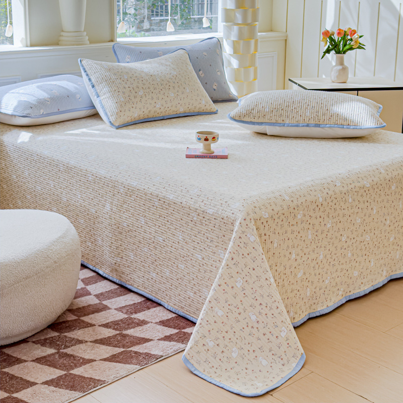 2025 nueva cubierta de cama de tatami de algodón de una sola pieza 2025 nuevo traje de tres piezas de sábanas antideslizantes de algodón universal de cuatro estaciones