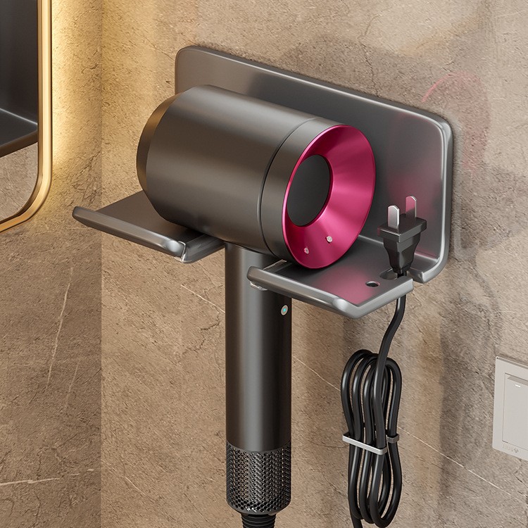 Secador de pelo de almacenamiento de rack ponche libre de baño montado en la pared secador de pelo soporte de baño secador de pelo rack de almacenamiento de rack