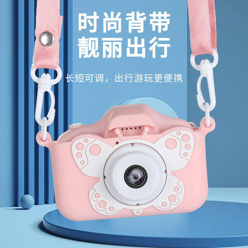 Nuevos niños digital pequeña cámara réflex frontal y trasera HD de doble cámara de dibujos animados mini cámara puede tomar fotos y videos
