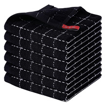 厂家批发厨房洗碗巾纯棉方格跨境亚马逊热款方巾柔软吸水不掉毛