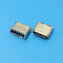 博达鑫电子TYPE-C防水母座6P立式贴片H=6.4mm锌合金壳连接器USB