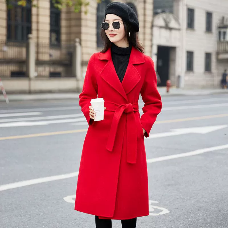 Длинное шерстяное пальто, куртка, средняя длина, slim fit