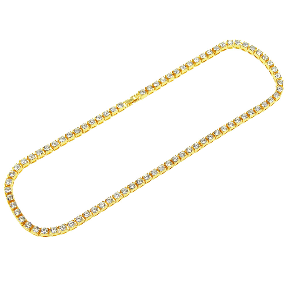 Single-row Diamonds One-row Diamond Necklace Full Of Diamonds Tennis Chain display picture 9