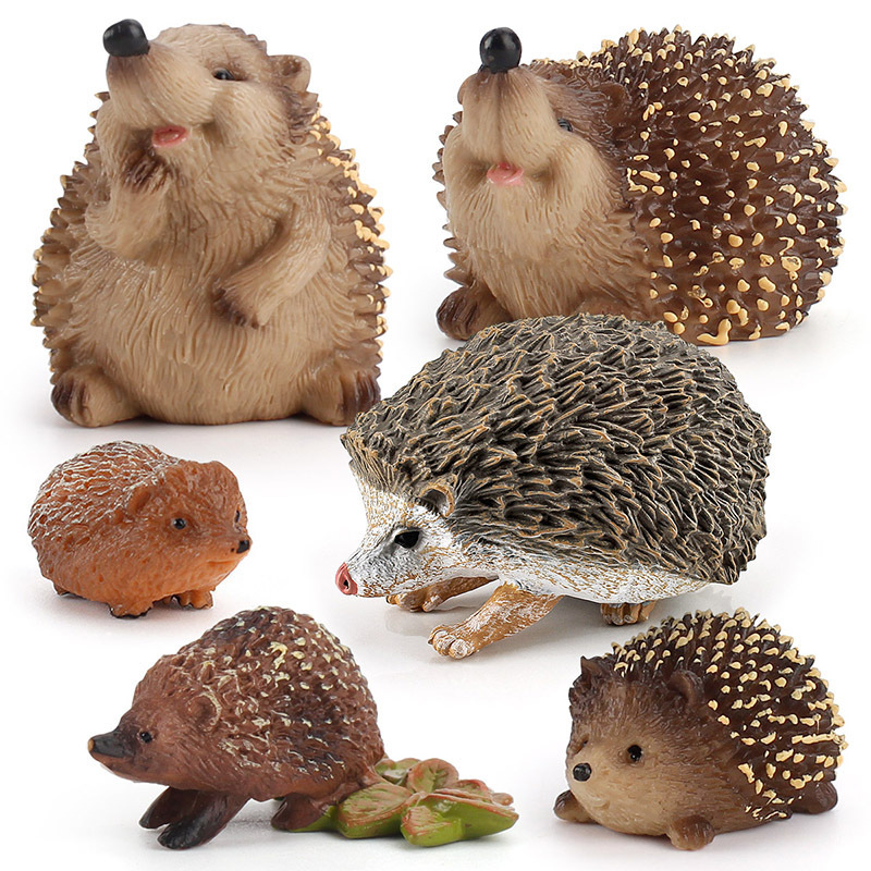 Exportación transfronteriza simulación bosque animal erizo serie modelo selva bebé erizo traje estático decoración juguete